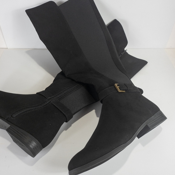 Style & Co Kimmball Over-the-Knee Boots Black Micro -8 - Picture 4 of 5